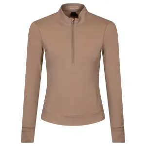 Womens Color Block Halley II Quarter Zip Mid Layer Clay - AW24