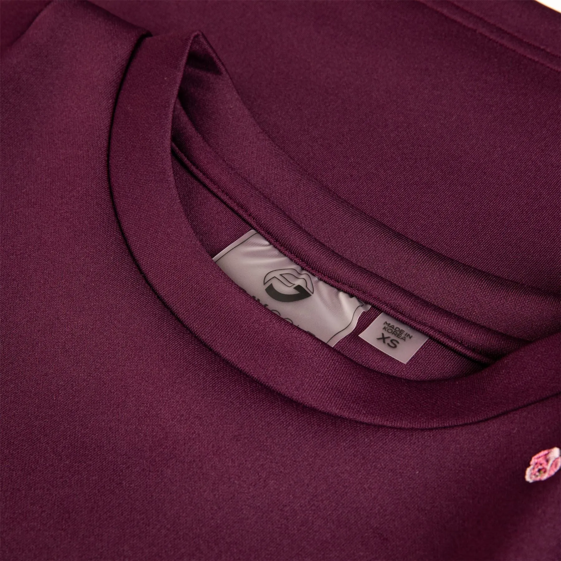 Womens Embroidered Scuba Layering Wine - AW23